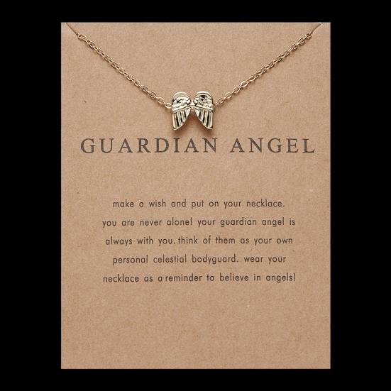 Women Pendant Alloy with Card Creative Mini Wing Shape Collarbone Chain Small Gift