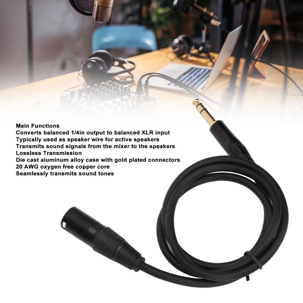 3 Pin 6.35mm To XLR Cable Plug and Play Stereo 1/4 Inch To XLR Balanced Cord  Audio Interfaces