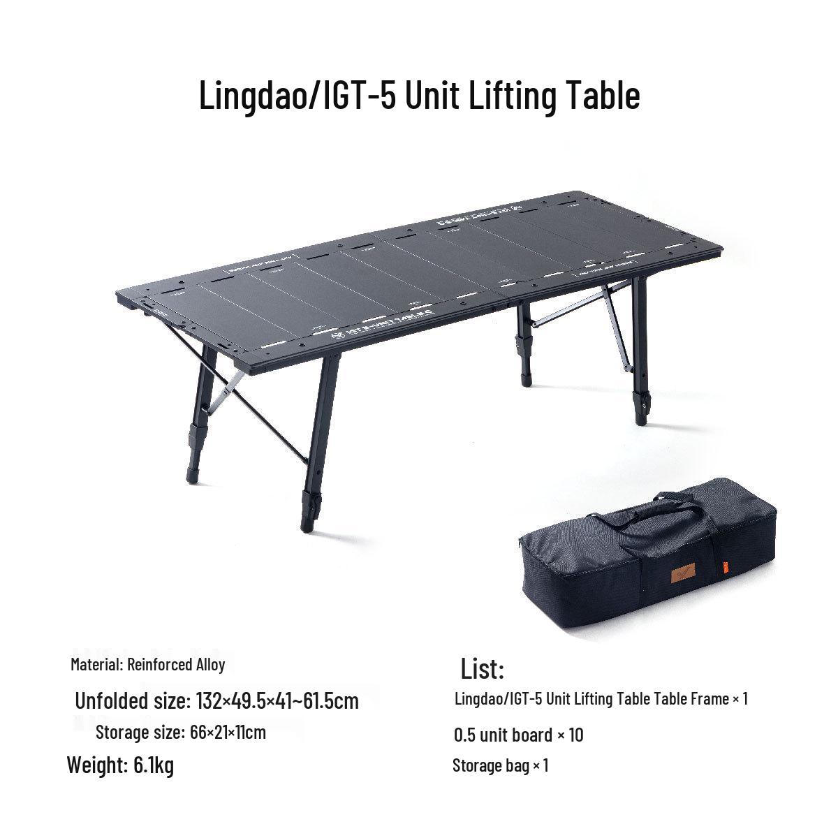 Wujie Camping Spirit Island Adjustable IGT Folding Table – Portable, Multi-functional Outdoor Table
