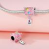 Bead Components Copper Metal Charm Bead Components Authentic Original Pink Suitcase Bead Components Compatible With Bracelet High Quality Fine