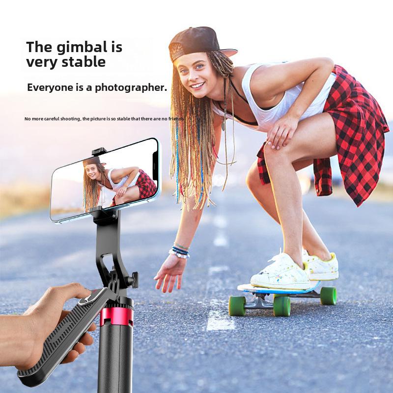 Stabilizzatore portatile P185: Quadripiede con fotocamera mobile in lega di alluminio e bastone per selfie Bluetooth con luce di riempimento
