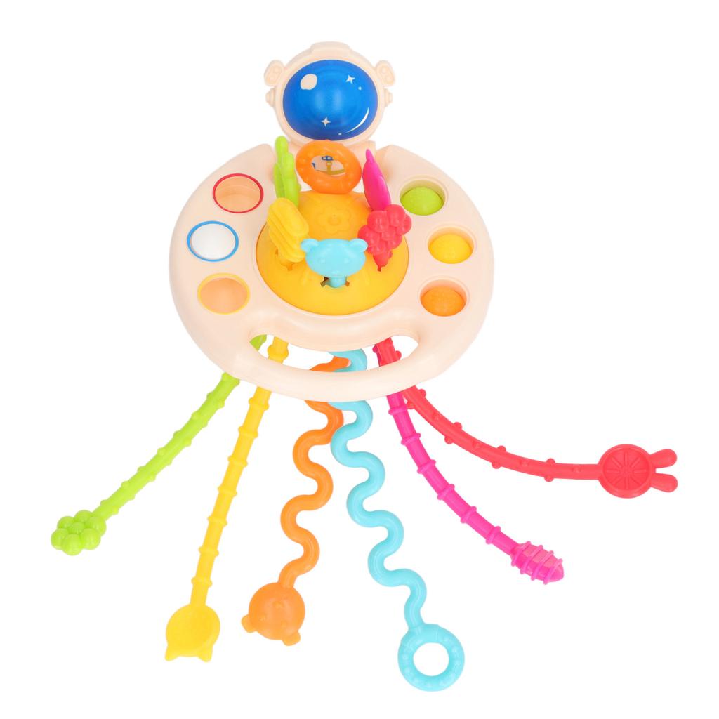 Pull String Toy Early Educational Space Shape Fine Motor Skill Silicone Pull String Sensory Toy