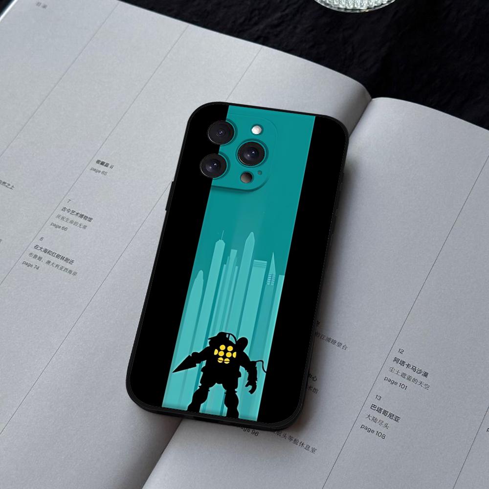 Game B-BioShock Phone Case For IPhone 16,15,14,13,12,11,XS,XR,X,8,7,Pro,Max,Plus,mini Silicone Black Cover