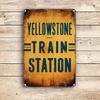 Room Decor  Vintage Train Station Metal Tin Sign, Rustic Wall Art Plaque for Home, Office, Bar, Kitchen, Restaurant Decor - D