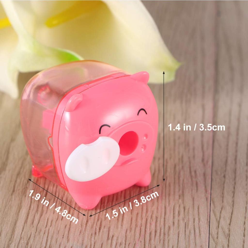 5Pcs Mixed Colors Piggy Pencil Sharpener - Cartoon Pig Handheld Sharpener for Kids, Single Hole, Portable and Easy to Use, Assorted Colors