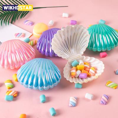 5pcs Shell Candy Boxes Plastic Candy Box Baby Shower Snack Cookies Box Wedding Supplies Mermaid Birthday Party Candy Box Favors