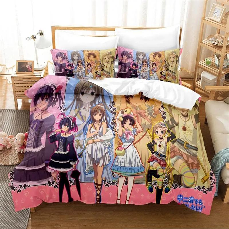 Durable Lightweight Twin Queen King Anime Love Chunibyo Other Delusions Boys Girls Size Bed Adult Quilt