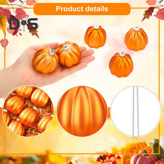 12 ks Podzimní Mini Dýňové Koule Závěsná Dýňová Ozdoba na Den Díkůvzdání Halloweenská Dekorace Vánočního Stromku Farmářský Dům Domácí Párty Dekor