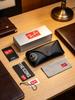 RAYBAN Leather Sunglasses Case Full Set, Portable Shockproof Eyeglass Storage Box with Box, Cleaning Cloth