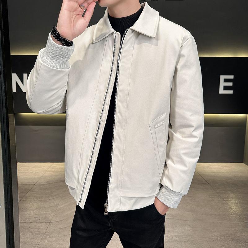 % White Duck Down Jacket Men's Winter New Business Winter Loose Lapel Casual Jacket