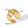 Yori New Stainless Steel Jewelry Minimalist Metal Golden 18 K PVD Plated Opening Ring for Women Waterproof Metal Jewelry