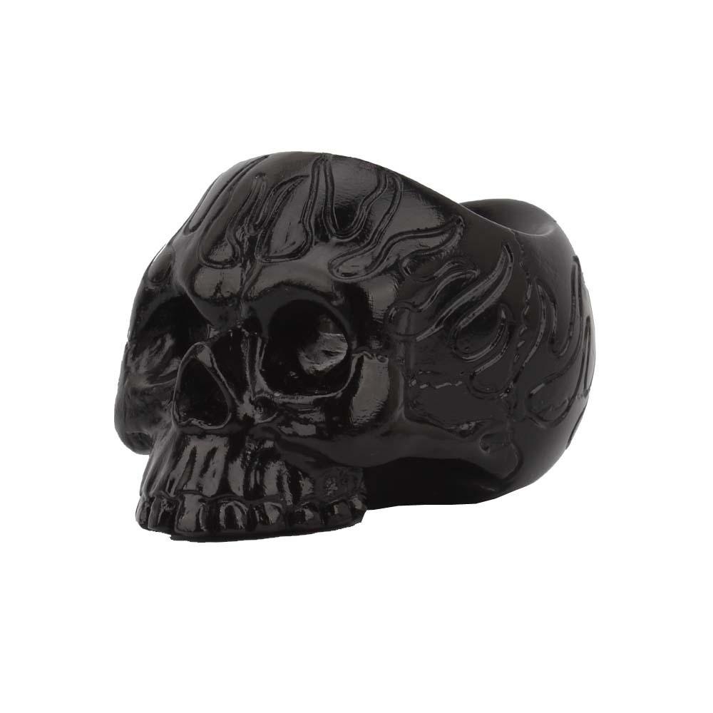 Creative Flame Black Mini Skull Candle Holder Halloween Gothic Home Decor Resin Figurine