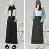 Women's High-Waist Woolen Slit Midi Skirt - Autumn Slim Fit