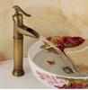 Antique Gold Single Hole Single Handle High Size Deck Mounted Bathroom Basin Wash Hot and Cold Faucet
