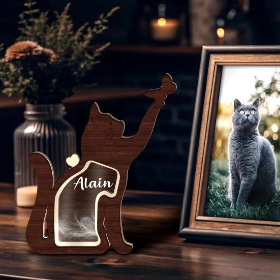 Pet Hair Memorial Box DIY Engraving Surface Handmade Memory Box Anti-Stained Windows Sealable Compartment Pet Hair Box