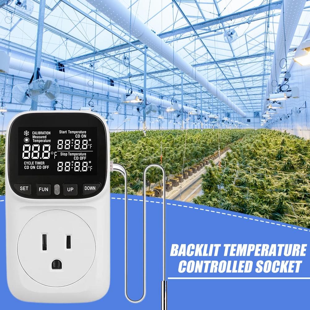 Digital Display Smart Thermostat Fish Tank Touch Screen Regulation Socket Temperature For Pet A C2A2