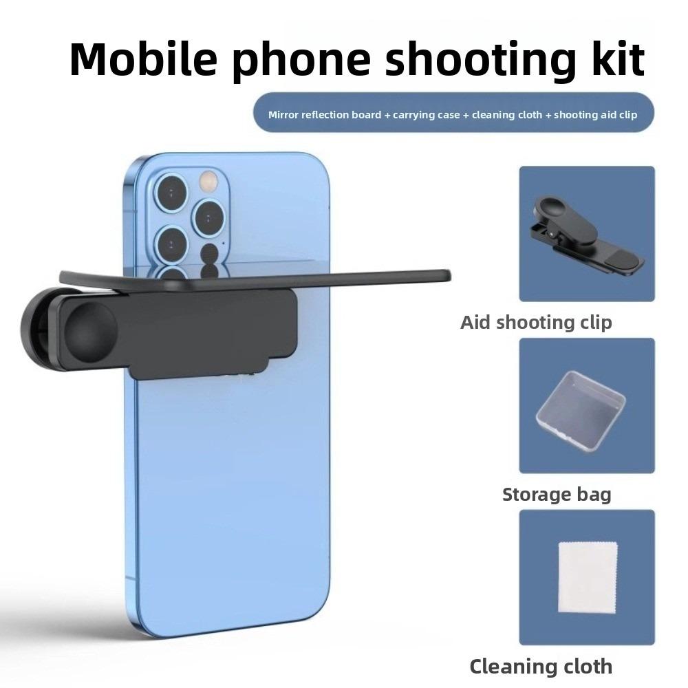 

Adjustable Smartphone Camera Mirror with Cleaning Cloth Mirror Effect Lens Photography Use чёрный