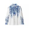 Spring 2025 Women's Ethnic Print Shirt & Shorts Set - European & American Style