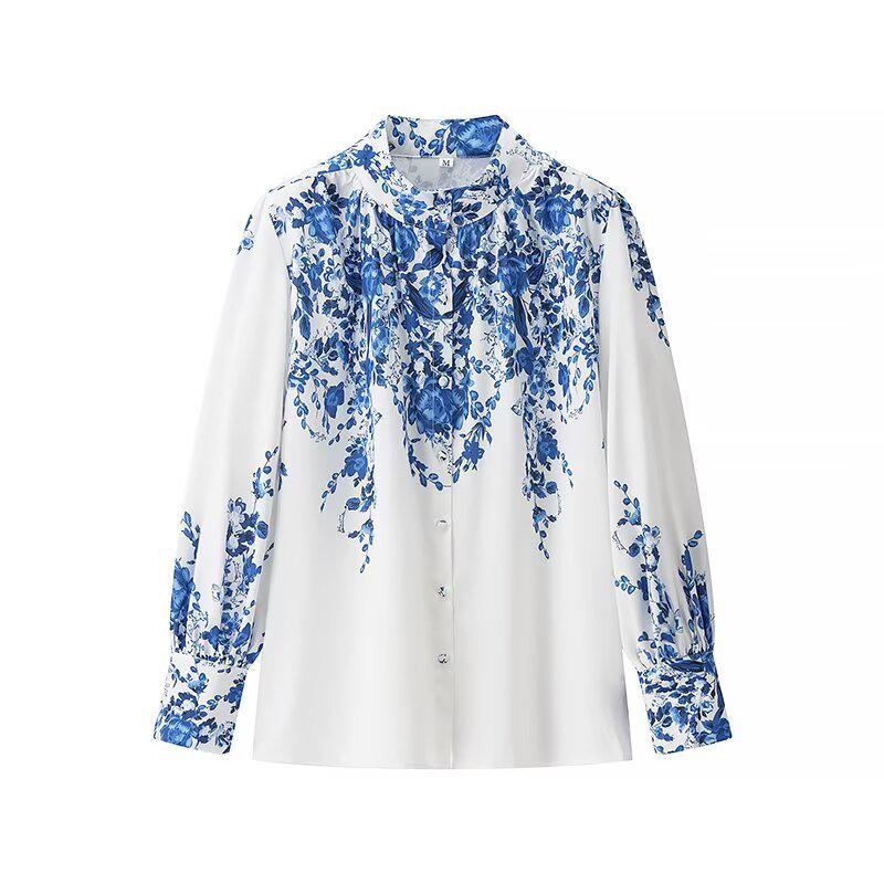 Spring 2025 Women's Ethnic Print Shirt & Shorts Set - European & American Style