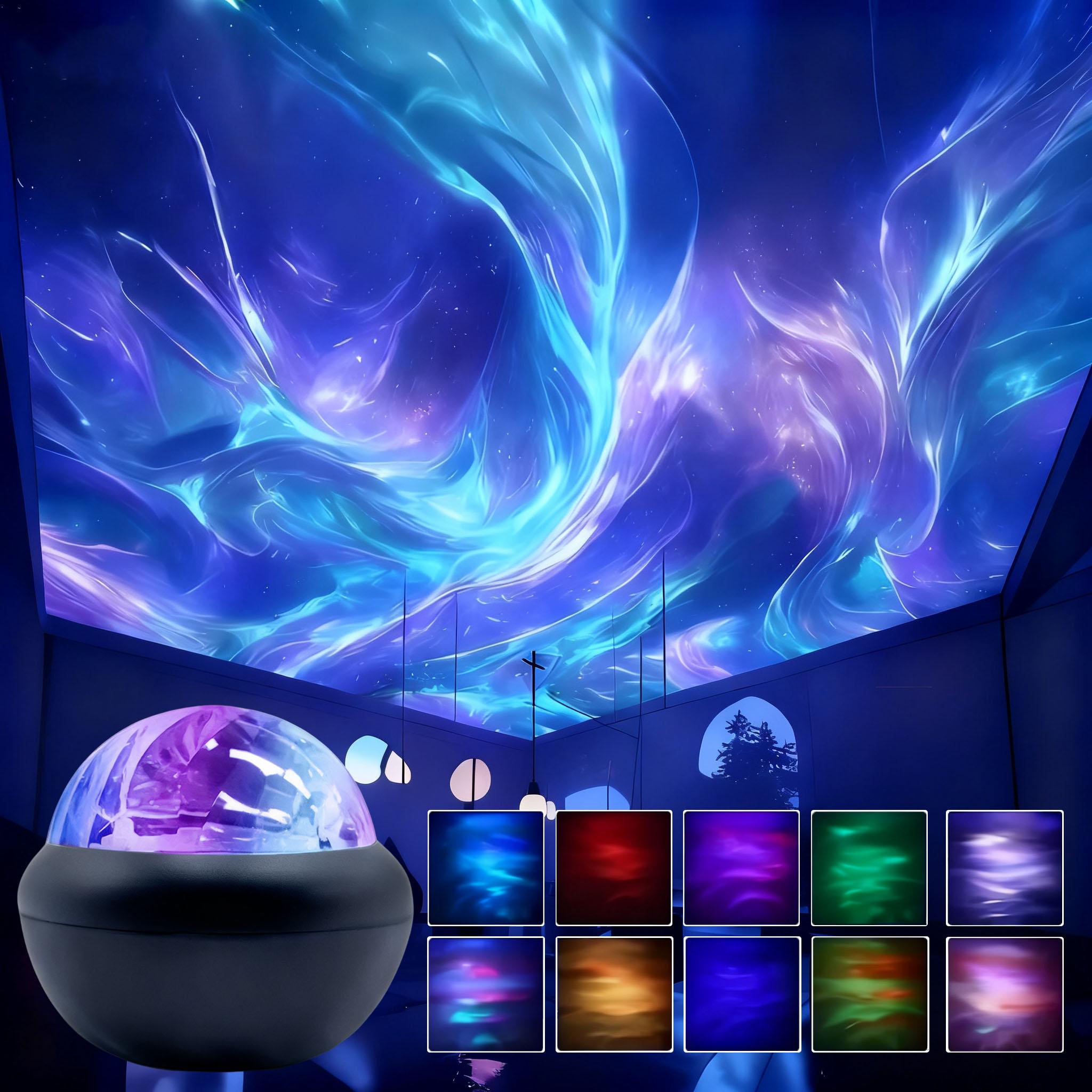 

New Arctic Ripple Dynamic Light Shadow Starry Sky Lamp, Romantic Mood Night Light for Bedroom, Suitable for Room and Living Room чорний
