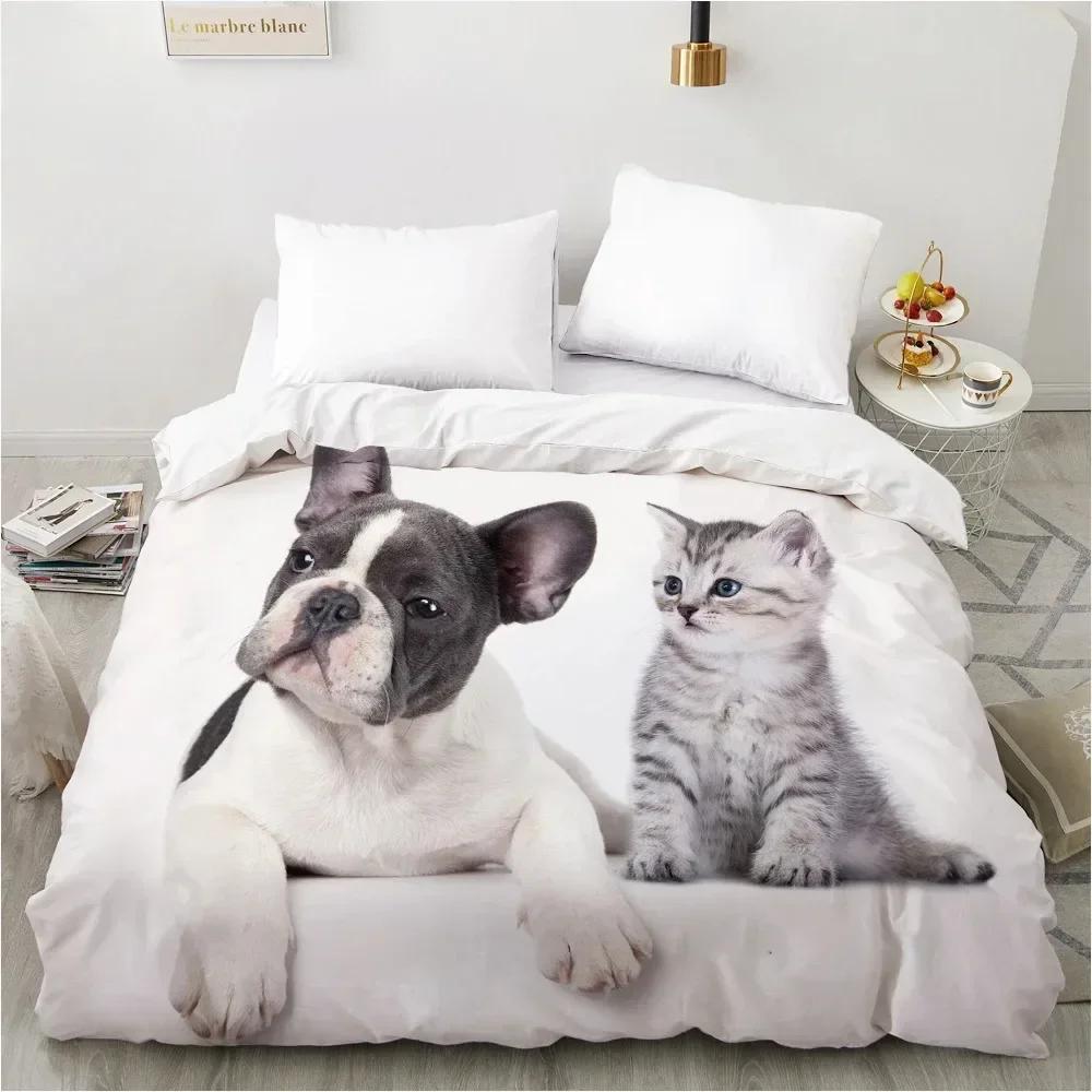 Animal Lie Down Dog Pet Bedding Set Boys Girls Twin Queen Size Duvet Cover Pillowcase Bed Kids Adult Fashion Home Textileextile