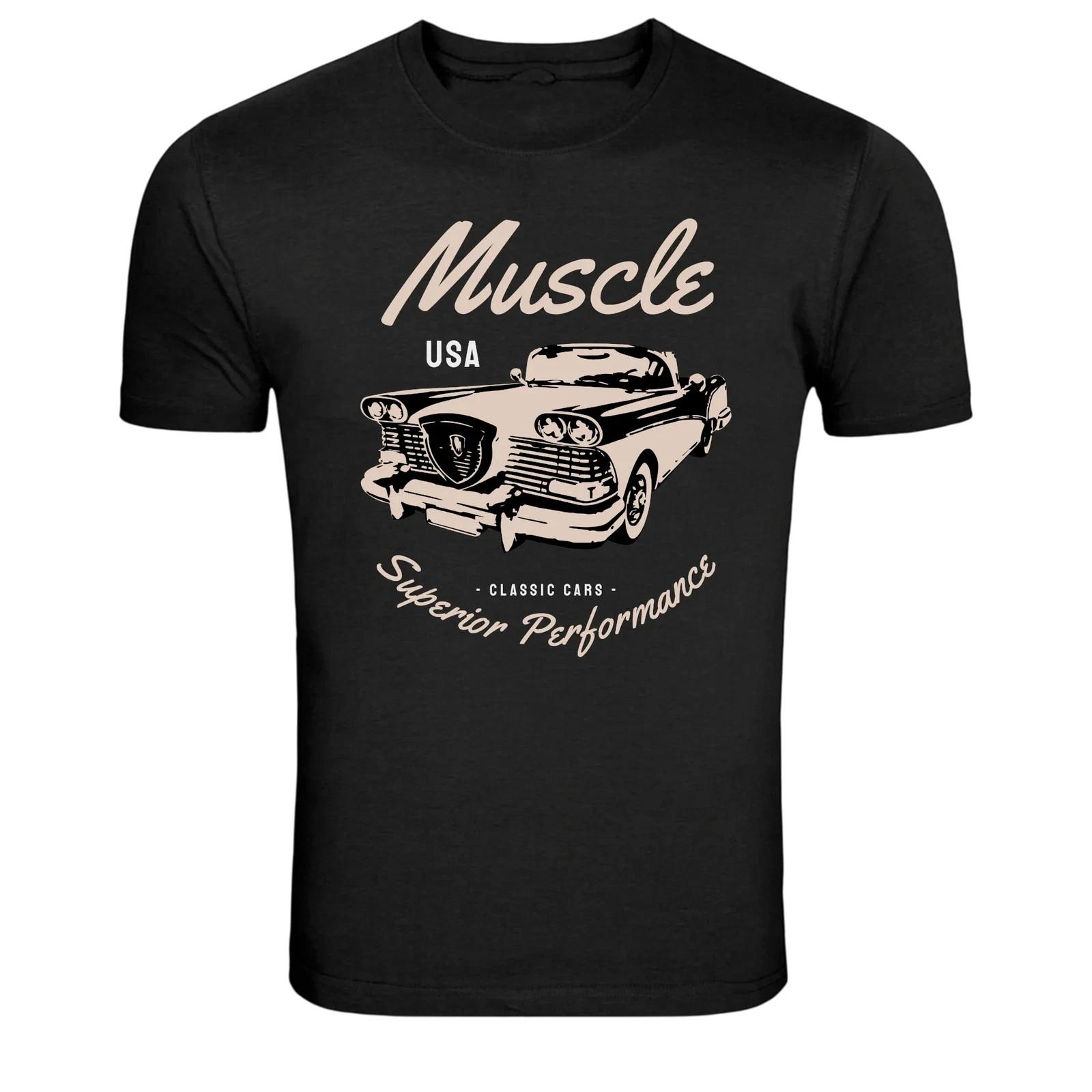 Muscle USA Classic Car Performance Graphic T-Shirt L