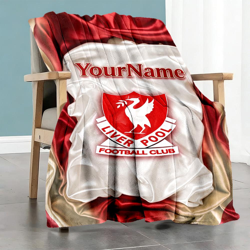 Liverpool Personalized Name Blanket Throw Personalized Blanket Ultra-Soft for Couch Office Chair Picnics Home Decor for All Occasions