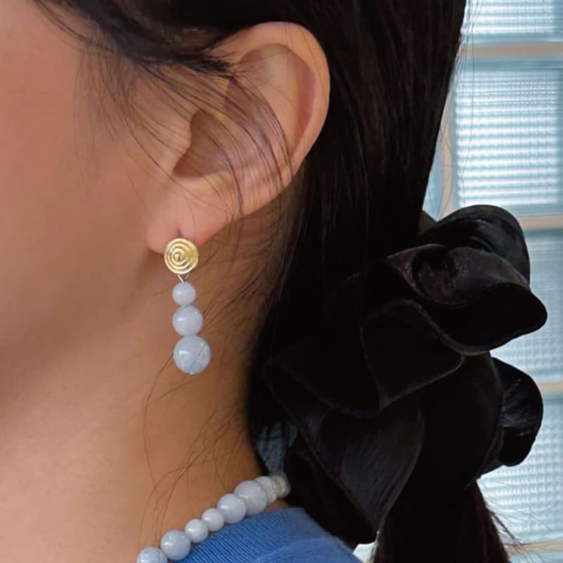 

objet213 Bluelace agate bubble earrings Original