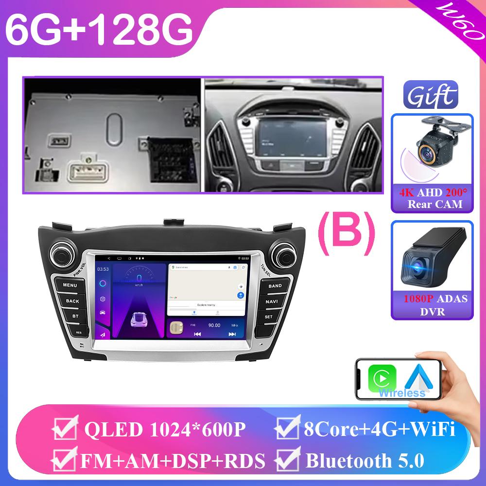 Autoradio für Hyundai Tucson 2 LM IX35 2009-2015 7 Zoll 8+256 Android Auto Carplay GPS-Navigation Multimedia-Stereoanlage Kein 2din DVD