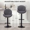 Bar Stools Set of 2, Swivel Barstools with Back, Adjustable Height and Footrest for Kitchen Island, Dining Room, Grey