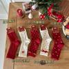 Happy New Year Socks Bow Un Red Socks Song Red Socks Christmas Bow Gm Socks So Big Wood Warm Velvet