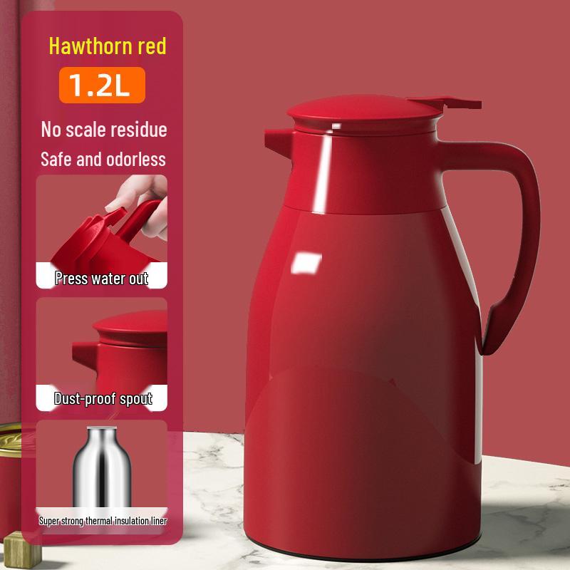 Large Capacity Thermos Flask with Glass Liner - Insulated Hot Water Bottle for Dorms