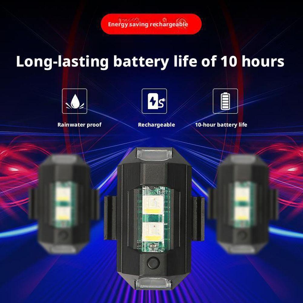 Universal Strobe Warning Light Perfect For Motorcycles, Drones, Bicycles 7-Color Usb Rechargeable Anti-Collision Tail Lamp