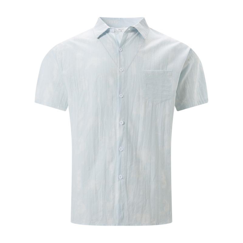 Summer New Tie-dye Lapel Short-sleeved Men's Beach Casual Sports All-match Shirt