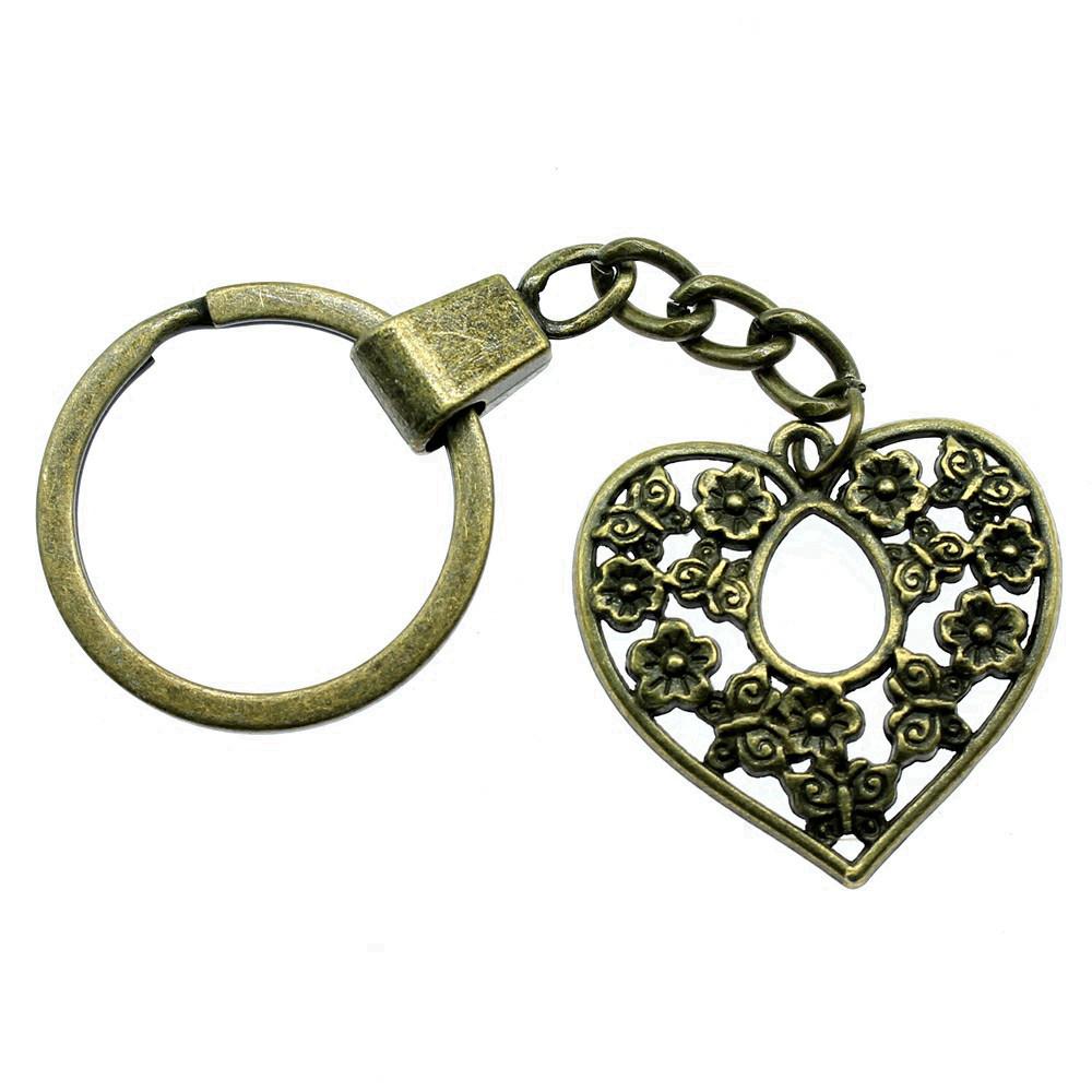 Minimalist Tags Heart Keychain Text Love Theme Key Ring 30mm Ring