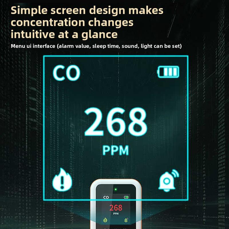 Portable CO Detector GZ-CO10 Carbon Monoxide Alarm USB Rechargeable Sensor for Home Car Camping Safety