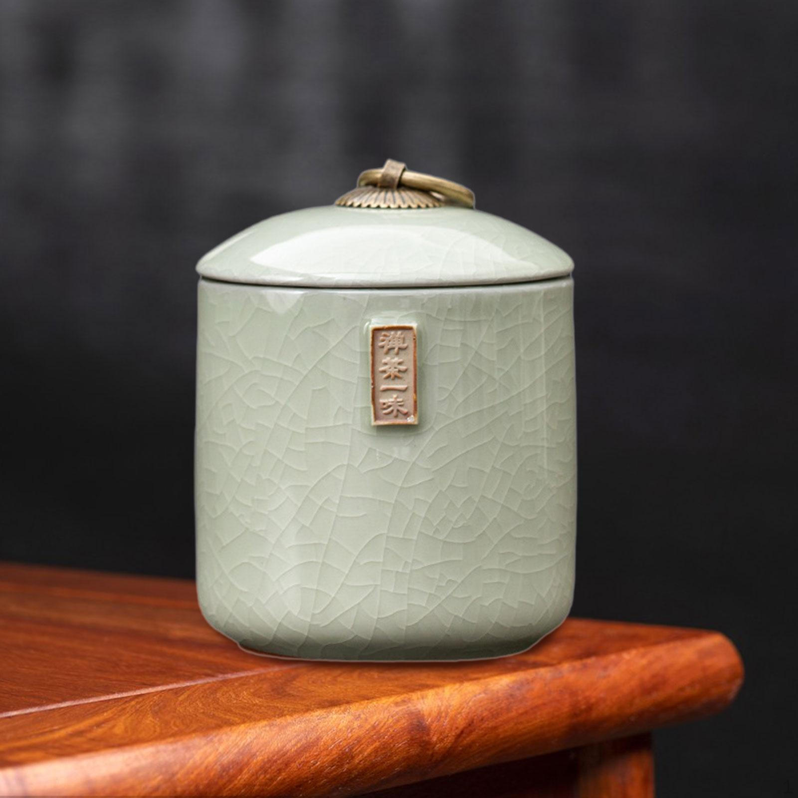 

Керамическая банка для хранения чая Контейнер Чехол Настольное украшение Емкость Домашний декор Канистра с герметичной крышкой бежевый