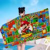 S-Super Cute Style M-Mario Bath Towel Microfiber Soft Water Absorbing Breathable For Girl Kids Decorative Cartoon Beach Towel