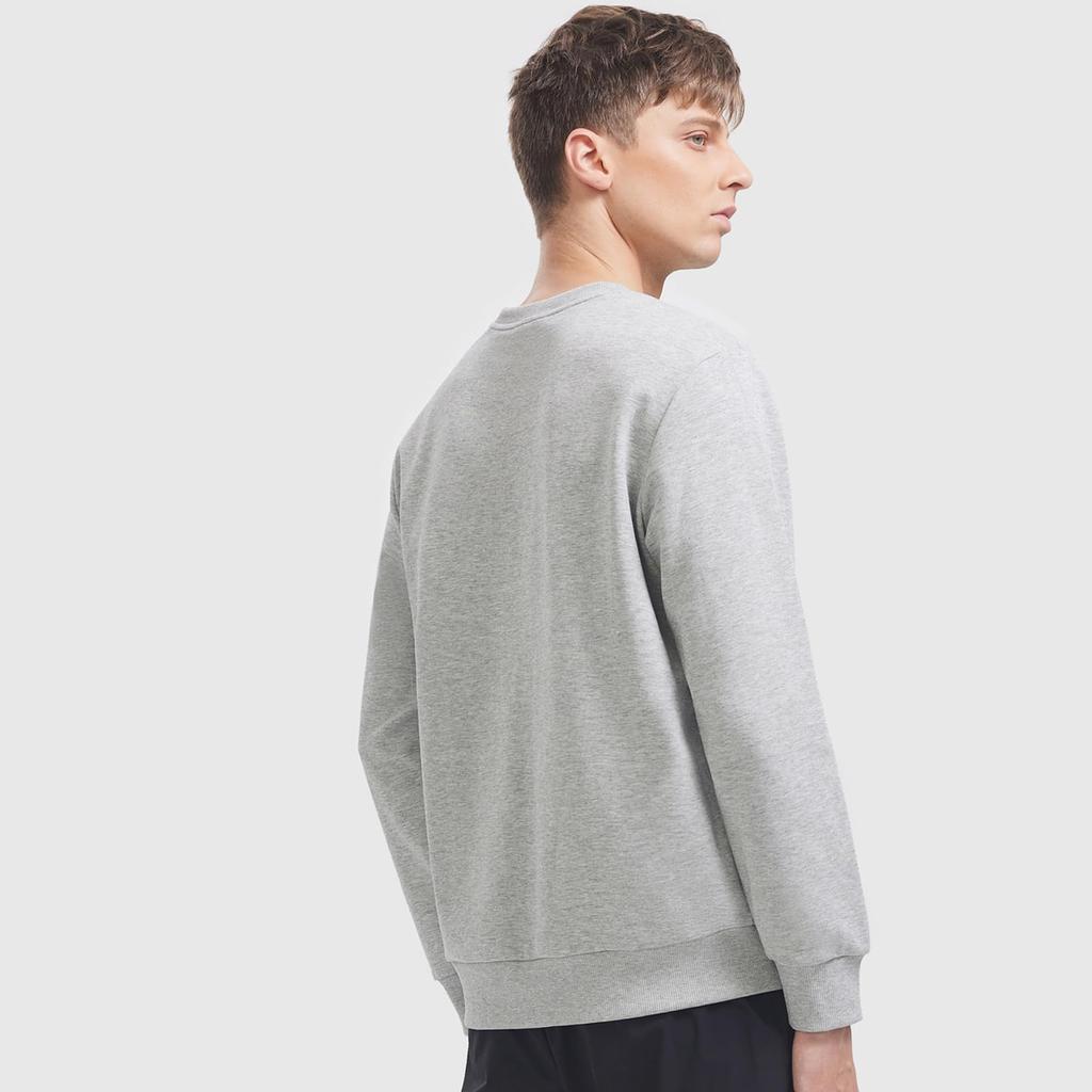 Crew Neck Sweatshirt with a Single Sportswear [Kelme] Long-sleeved Logo, Men's (White, M)