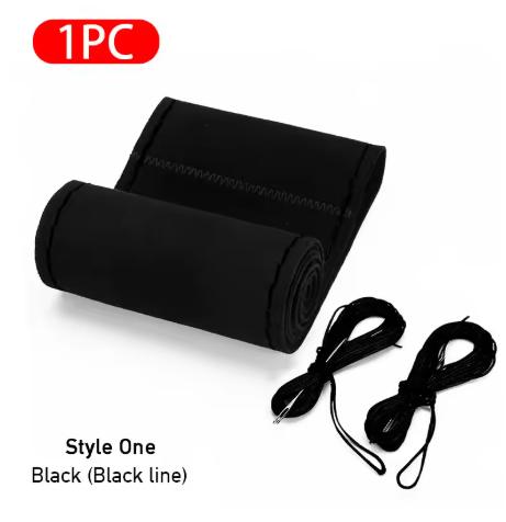 Premium Fur Steering Wheel Cover Universal Car Steering Wheel Braid Cover with Needles and Thread Anti Slip Interior