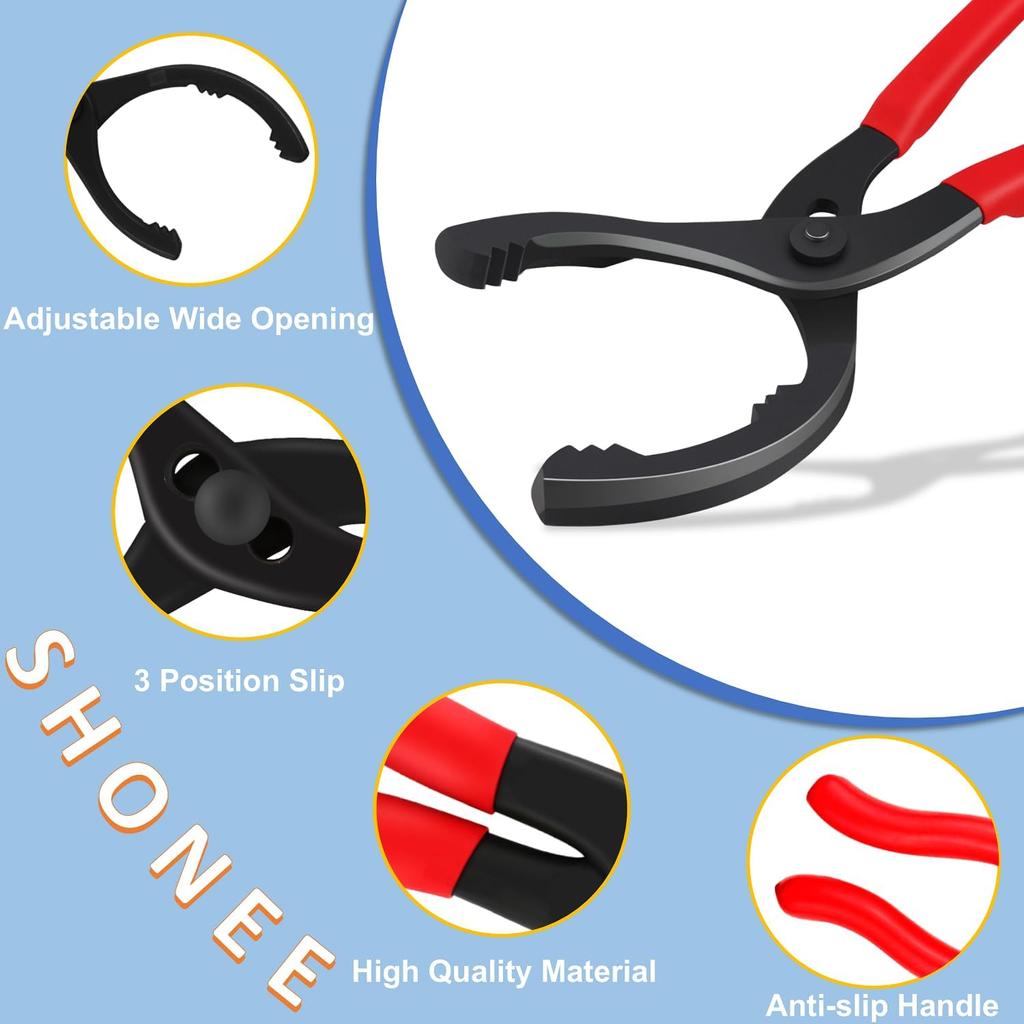 Oil Filter Wrench (L:12", Jaw Capacity: 60Mm To 102Mm), Automotive Oil Filter Removal Tool For Oil Change, Adjustable Fuel Filter Wrench Plier (1