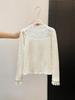 Women's Elegant Floral Lace Half-High Neck Slim Fit Top - French Mature Style for Autumn/Winter