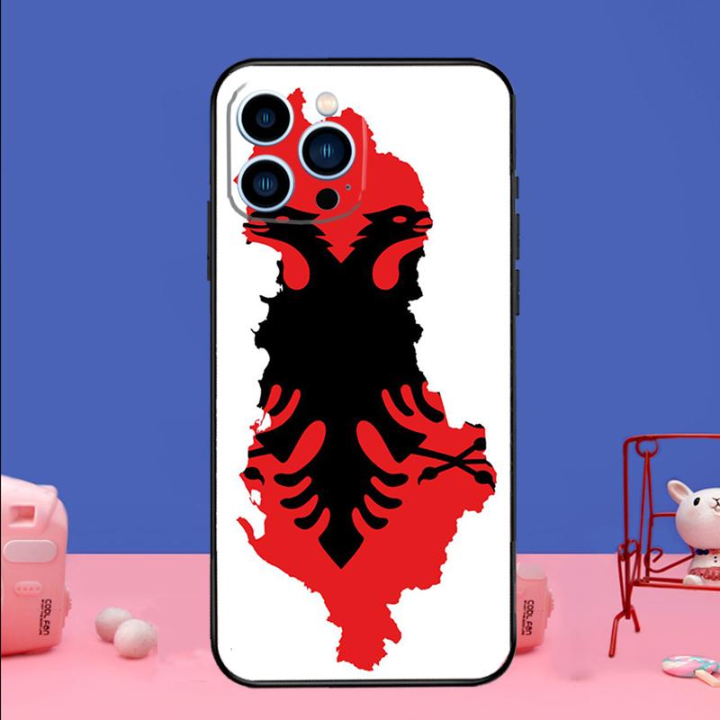 

Albania Flag Eagle Phone Case For iPhone 17 Air 16 15 14 11 12 13 Pro Max 13 mini 15 16 Plus 16e Bumper Cover iPhone 17 Air