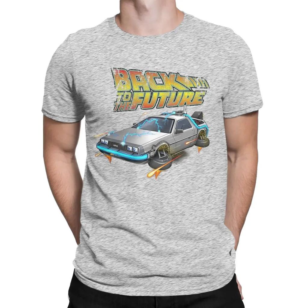 Men's T-Shirts Back To The Future Retro Vintage 100% Cotton Tee Shirt Short Sleeve T Shirts Round Neck Clothes Gift Idea
