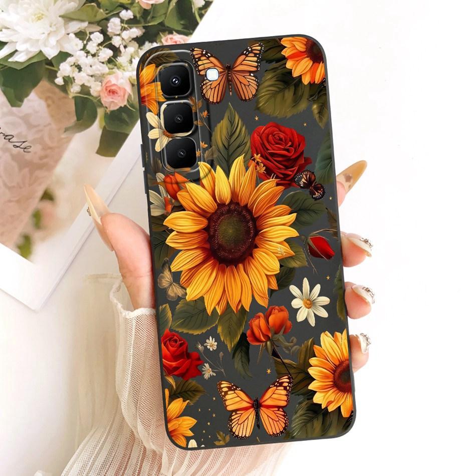 For Infinix Hot 70 X6895 Cute Cat Flower Cartoon Phone Case For Infinix Hot70 Soft Silicone Covers Bumpers