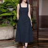 ZANZEA Women Square Collar Summer Sleeveless Long Dress