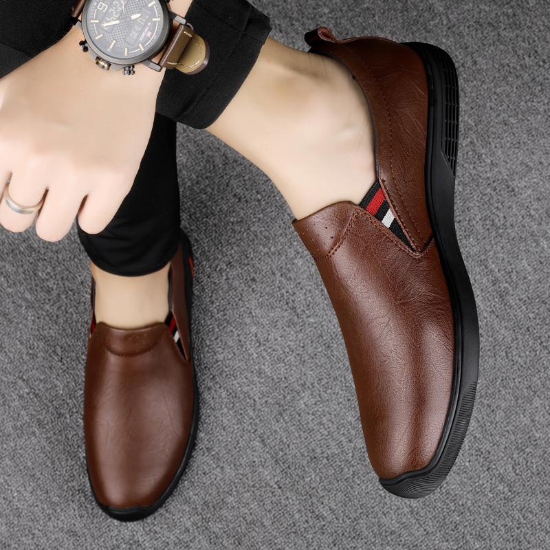 Genuine Leather Shoes Men'S Business Shoes Soft Sole Male Casual Shoes Black Loafers Men Non-Slip Sneakers Man Brand Dress Shoes