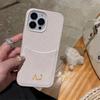 Personalized  Name Initial Case For iPhone 12 13 14 15 16 Pro Max Leather Card Slot Bag Lichee Pattern Cover