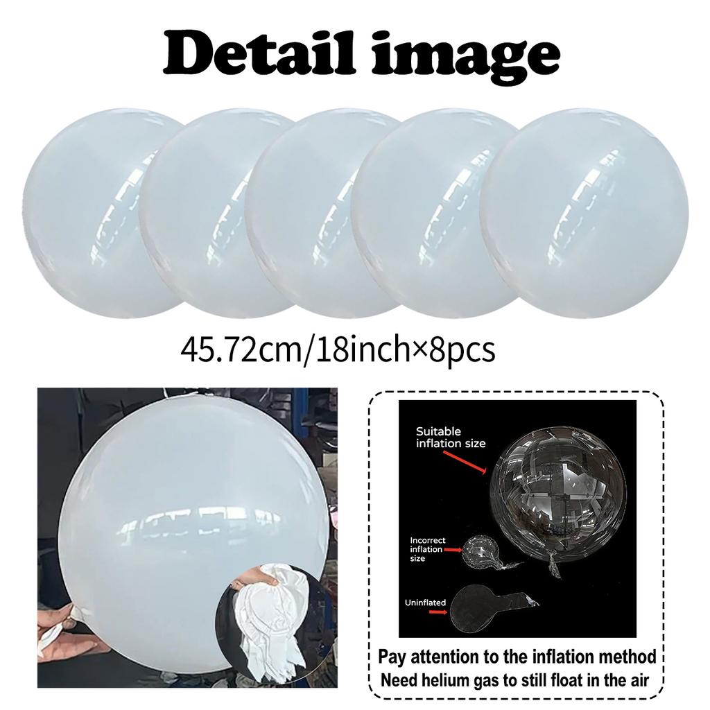 8pcs Crystal Popo Ball Transparent Color Popo Ball Used for Proposal, Wedding, Birthday, Photography Props, Shower Decoration