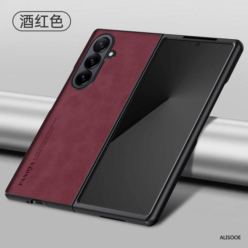 Mattes PU-Leder Funda für Samsung Z Fold 8 Fold 7 6 5 4 3 2 Hülle Matte Hartplastik Stoßfeste Handyhülle
